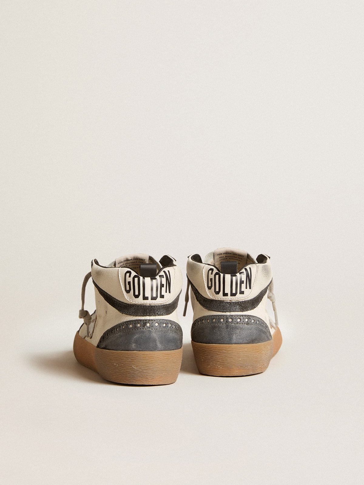 Mid Star in nappa leather with silver leather star and black suede flash| Golden Goose