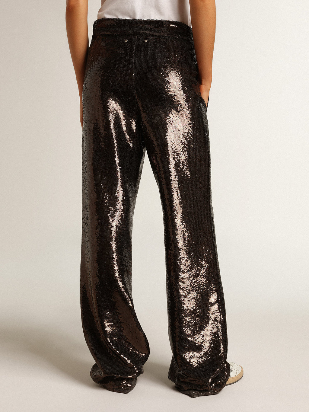 Gray pants with all-over sequins| Golden Goose