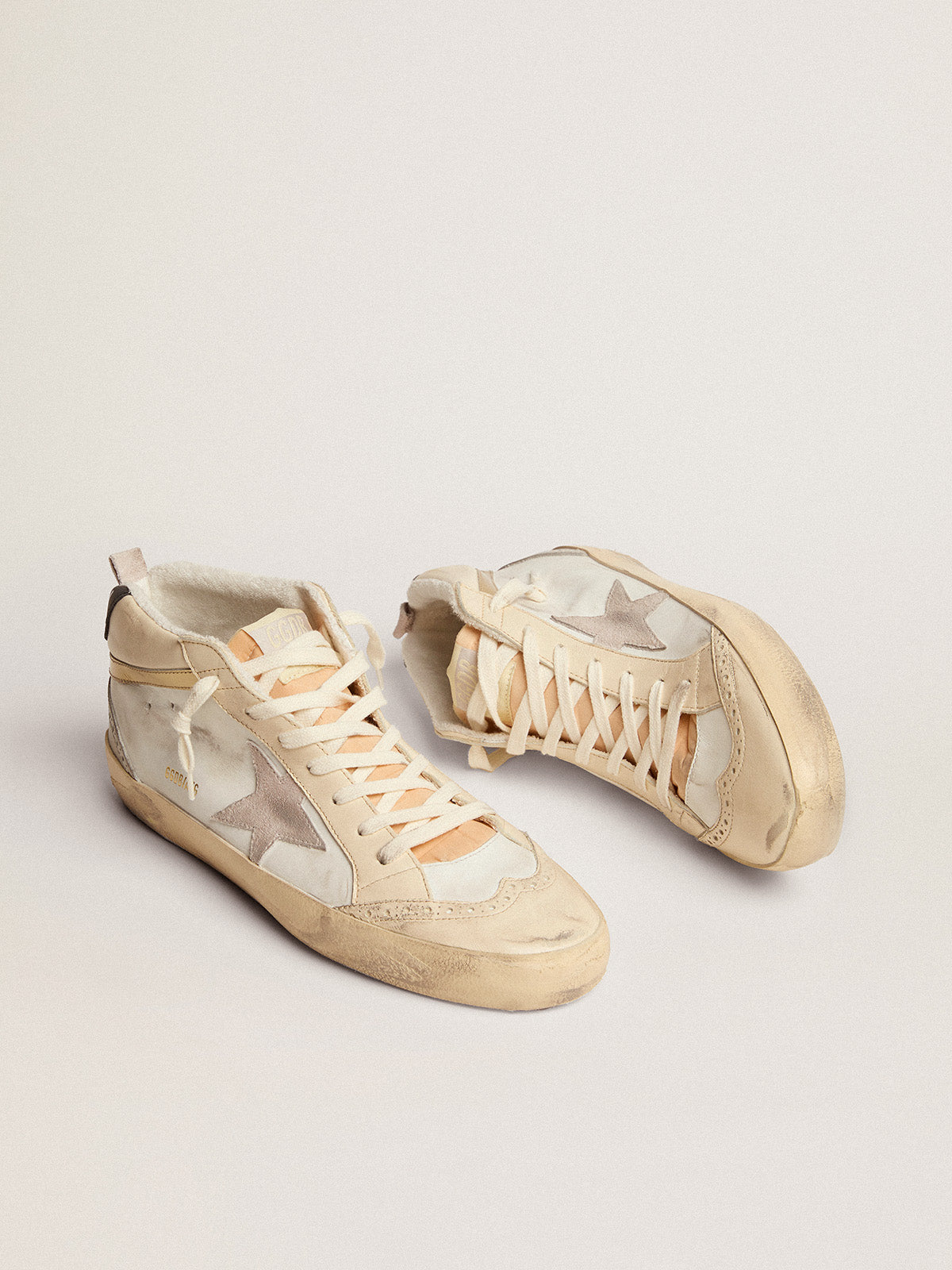 Men's Mid Star with light gray suede star and gold flash| Golden Goose