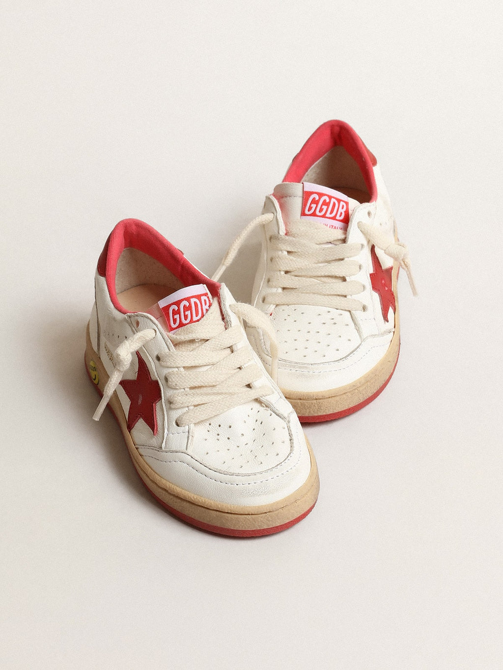 Ball Star Junior in nappa with red leather star and heel tab| Golden Goose