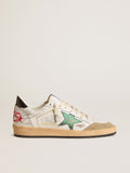 Men's Ball Star with metallic leather star and gray leather heel tab| Golden Goose