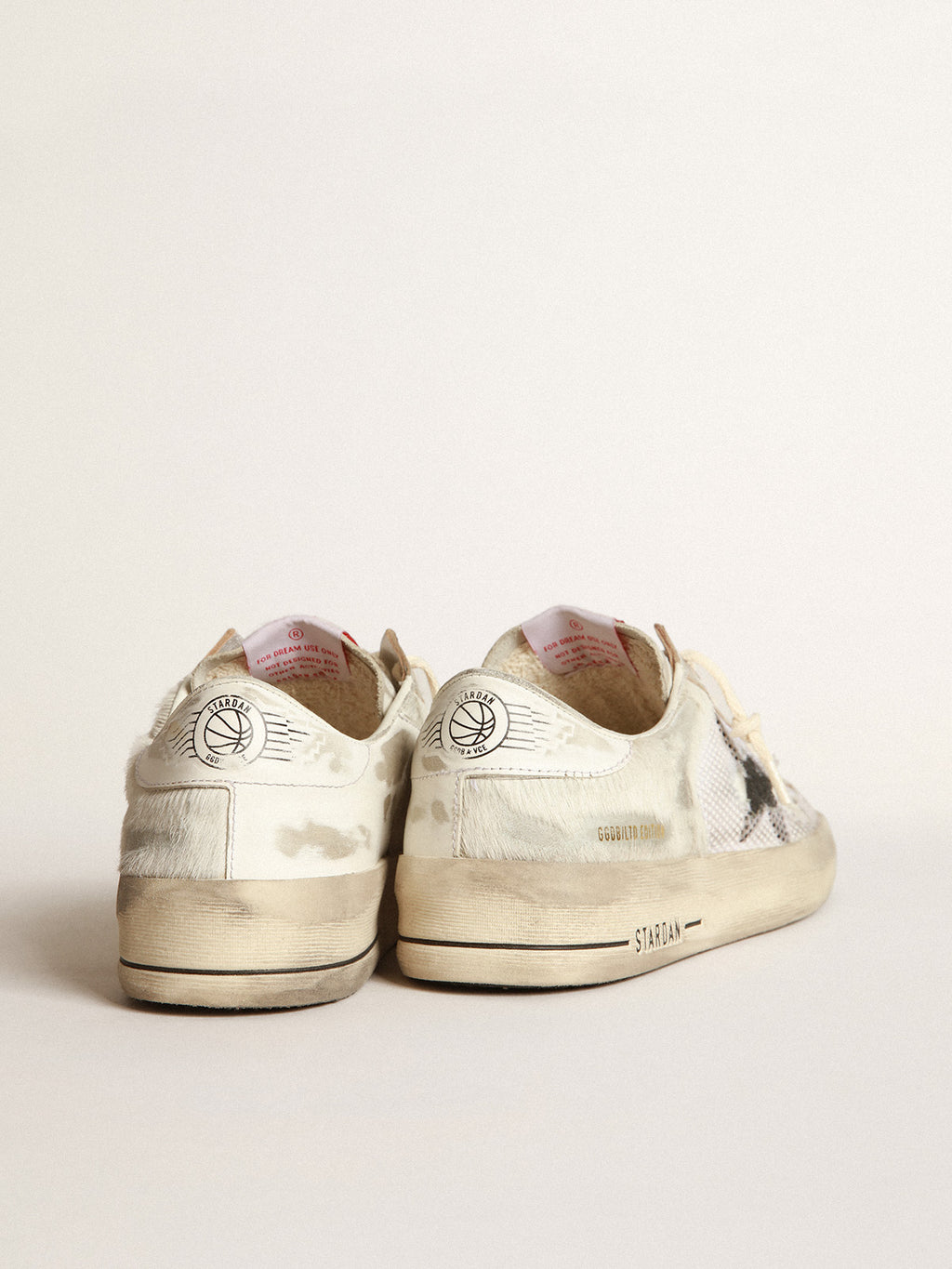 Stardan LAB sneakers in white pony skin and leather with black suede star| Golden Goose