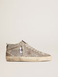 Mid Star in silver suede with Swarovski crystals and suede star| Golden Goose