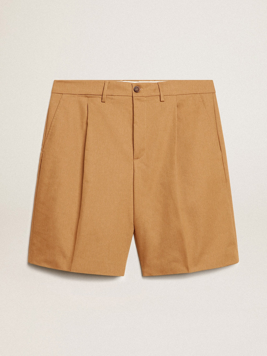 Men's Bermuda shorts in beige cotton| Golden Goose