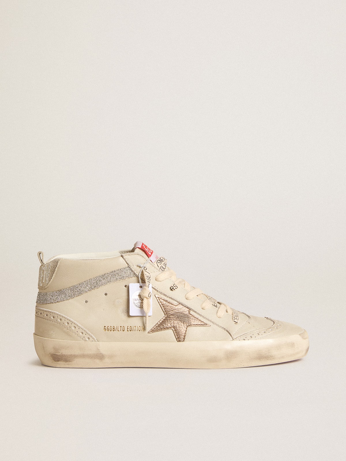 Women's Mid Star LTD with bronze leather star and Swarovski crystal flash| Golden Goose