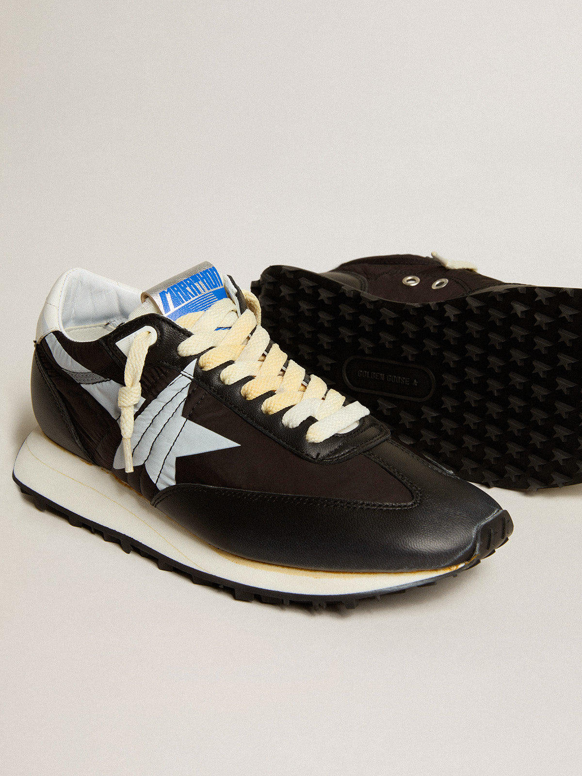Women's Marathon with black nylon upper and white star| Golden Goose