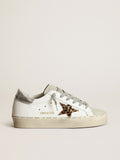 Women's Hi Star with star in leopard print pony skin and silver heel| Golden Goose