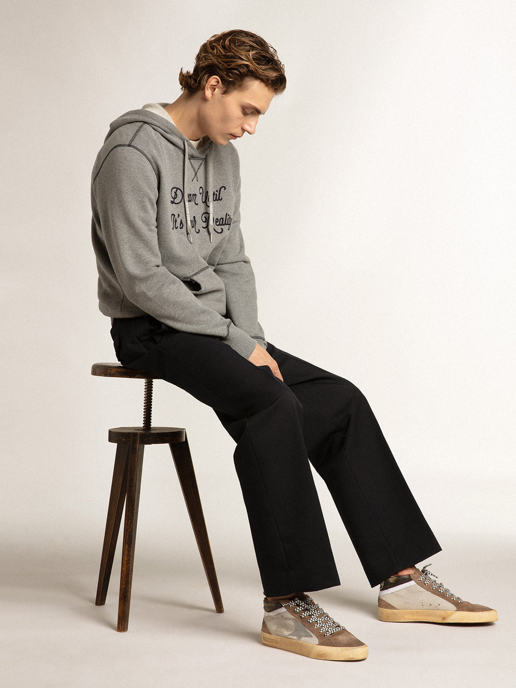 Mid Star in mesh and suede with a silver leather star| Golden Goose