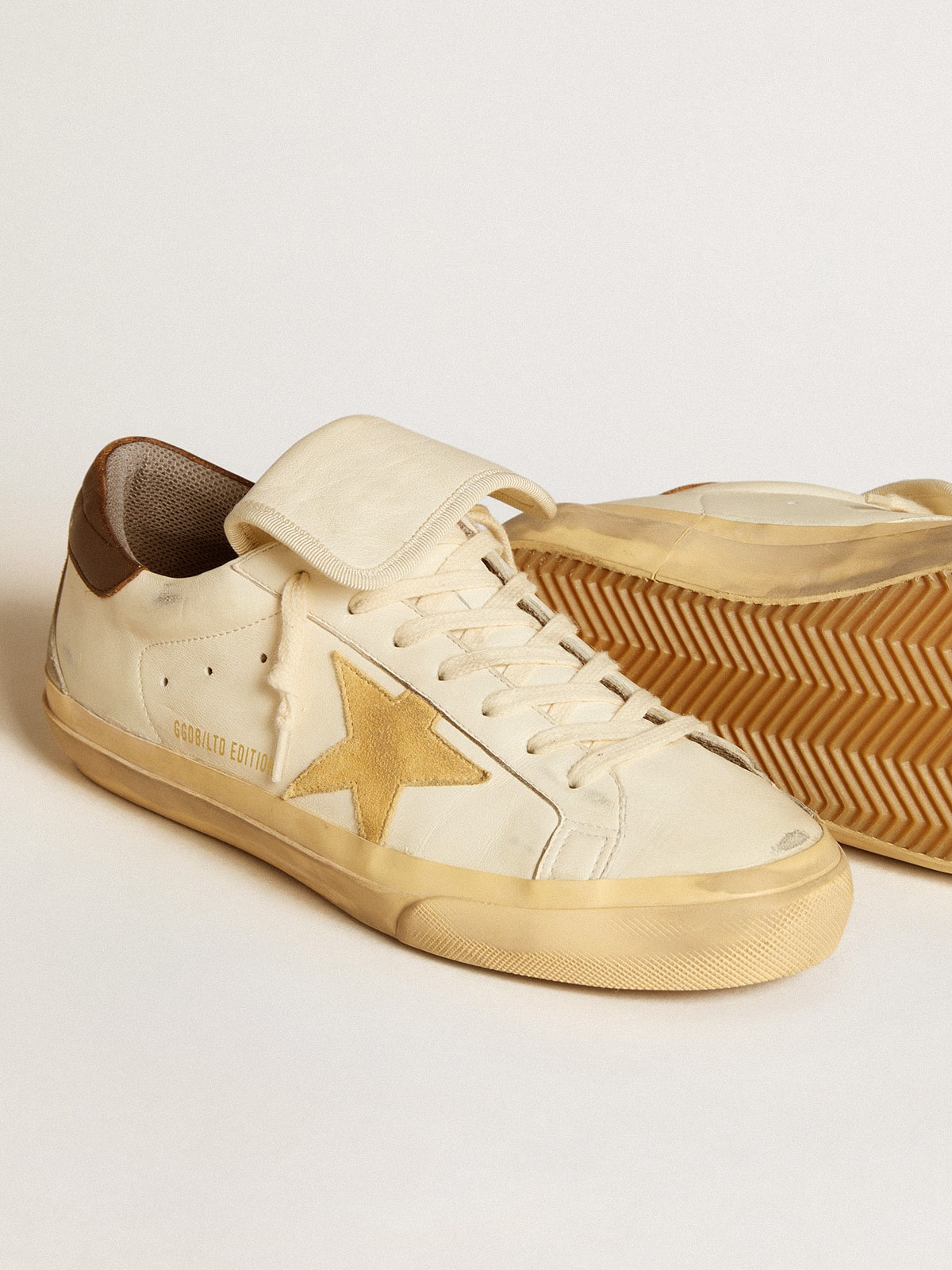 Men's Super-Star LTD in nappa with suede star and brown heel tab| Golden Goose