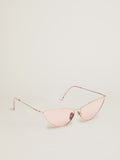 Sunframe cat-eye style with pink frame and lenses| Golden Goose