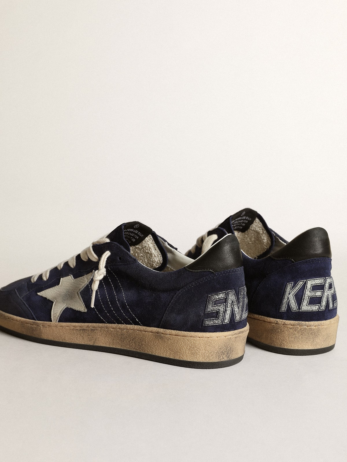 Men's Ball Star in dark blue suede with white nubuck star| Golden Goose