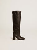Vivienne knee-high boots in black leather| Golden Goose