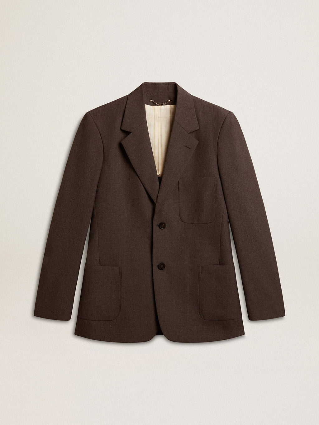 Men's tailored jacket in anthracite gray virgin wool| Golden Goose