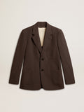 Men's tailored jacket in anthracite gray virgin wool| Golden Goose