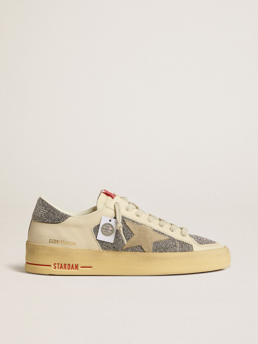 Women's Stardan in suede with sand star and silver Swarovski crystal inserts| Golden Goose