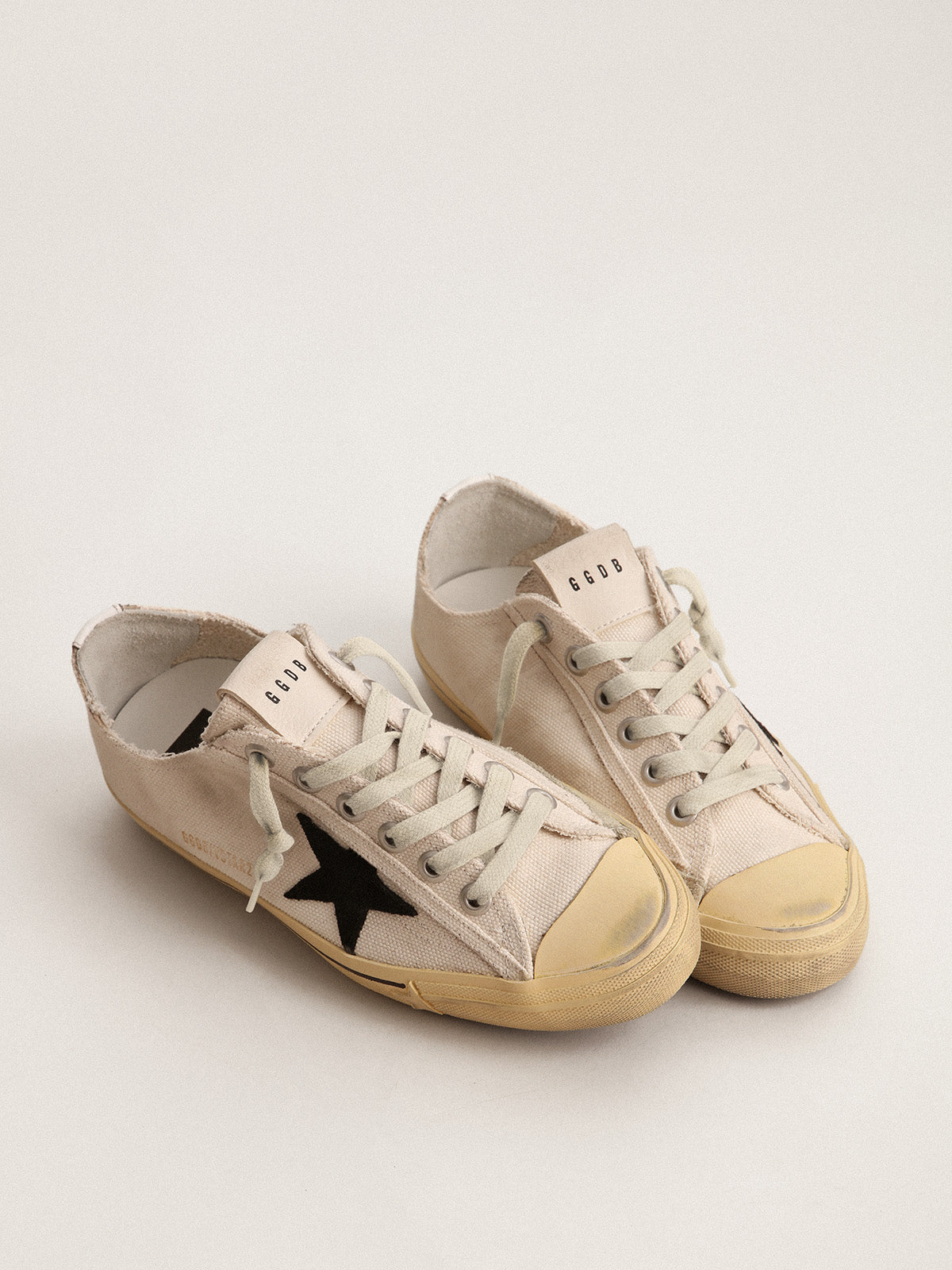 Women's V-Star LTD with black suede star and embroidered lettering| Golden Goose