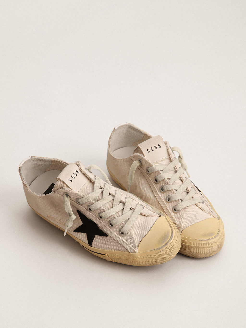 Women's V-Star LTD with black suede star and embroidered lettering| Golden Goose