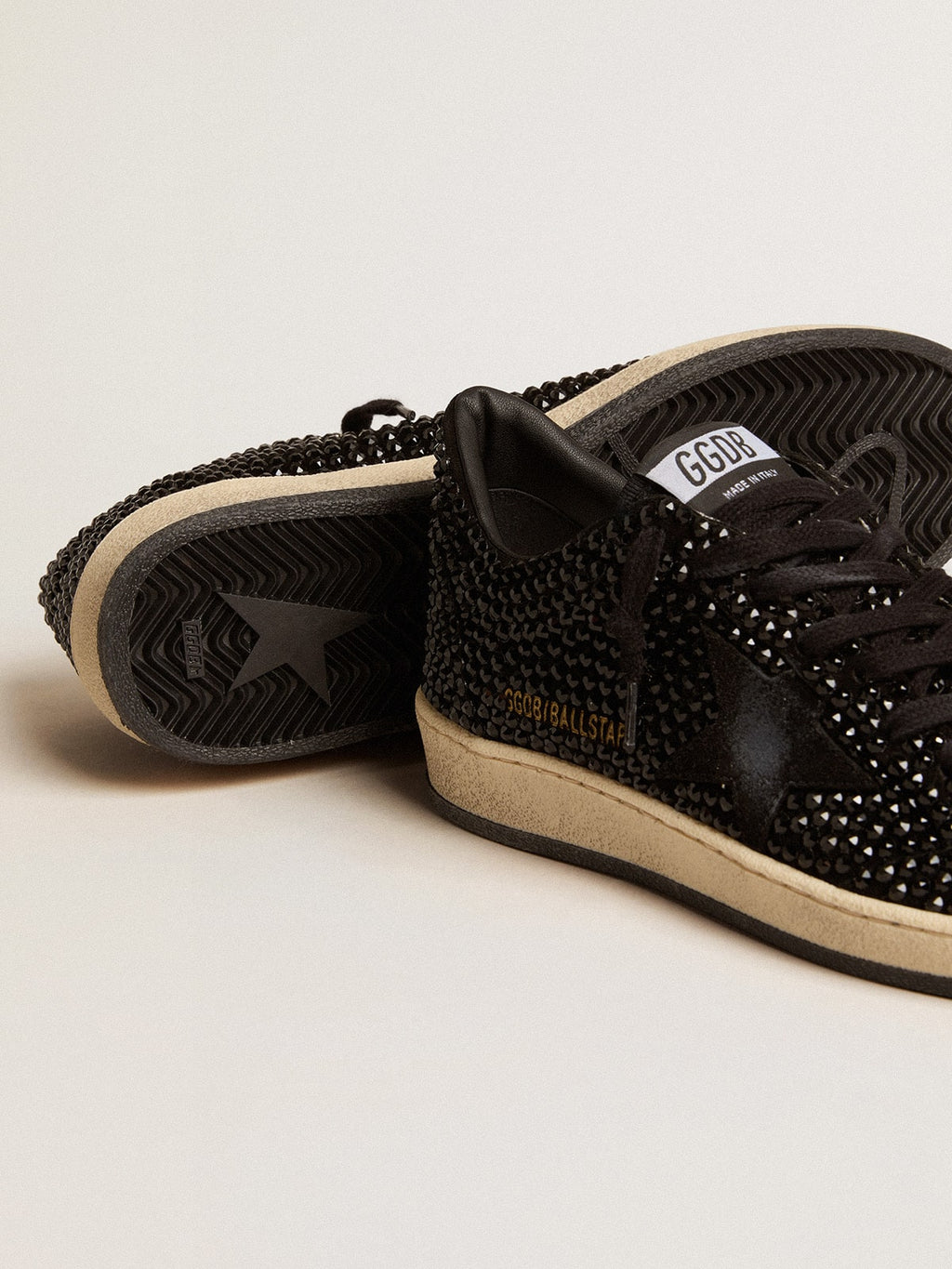 Ball Star in suede with black Swarovski crystals and black suede star| Golden Goose