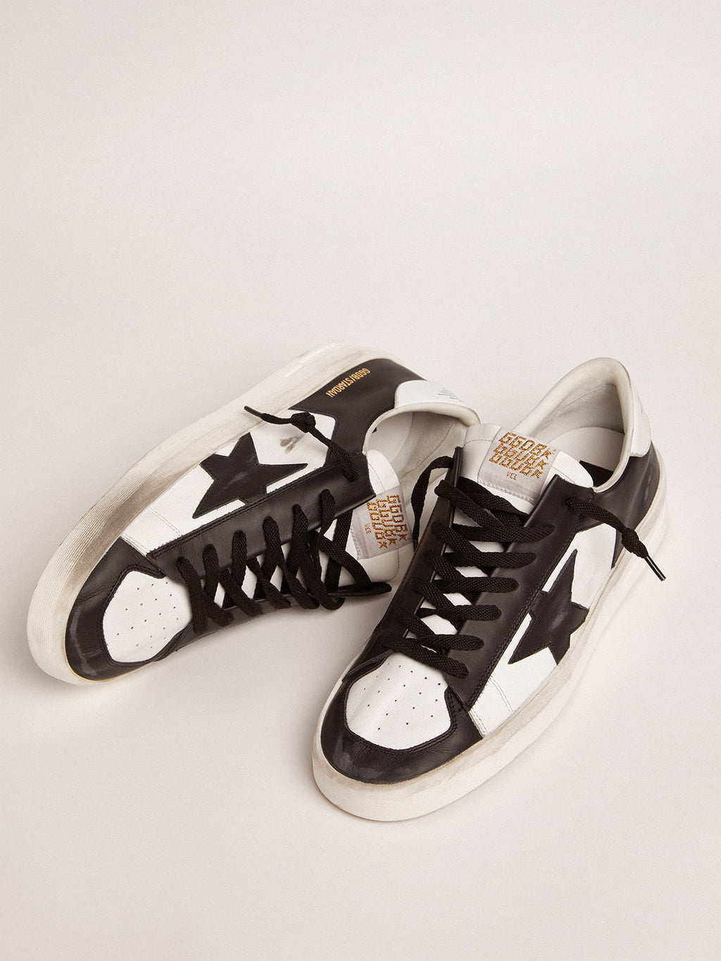 Men's Stardan in white and black leather| Golden Goose
