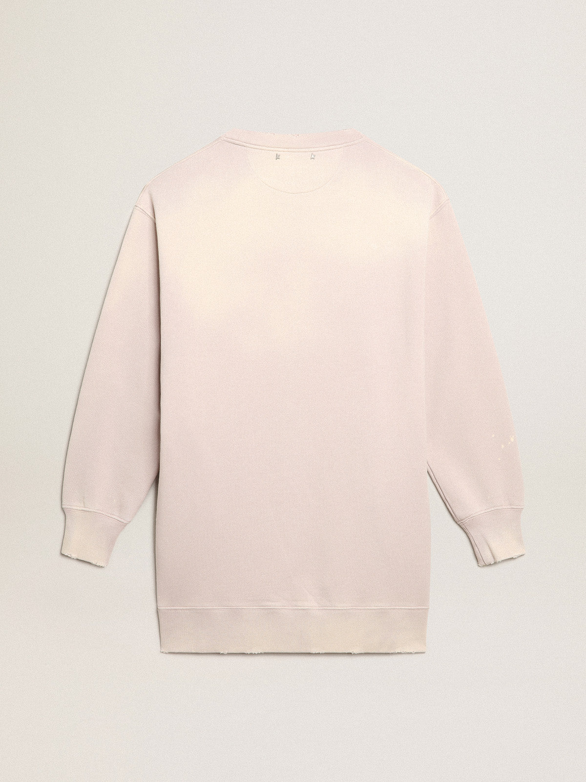 Distressed-finish pale pink sweatshirt dress| Golden Goose