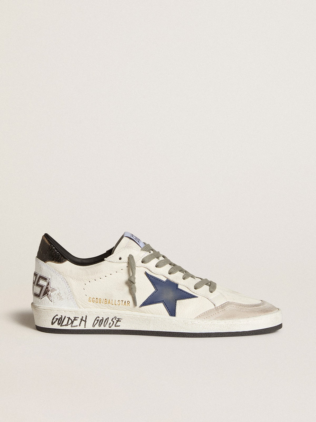 Men's Ball Star in nappa with leather star and metallic leather heel tab| Golden Goose