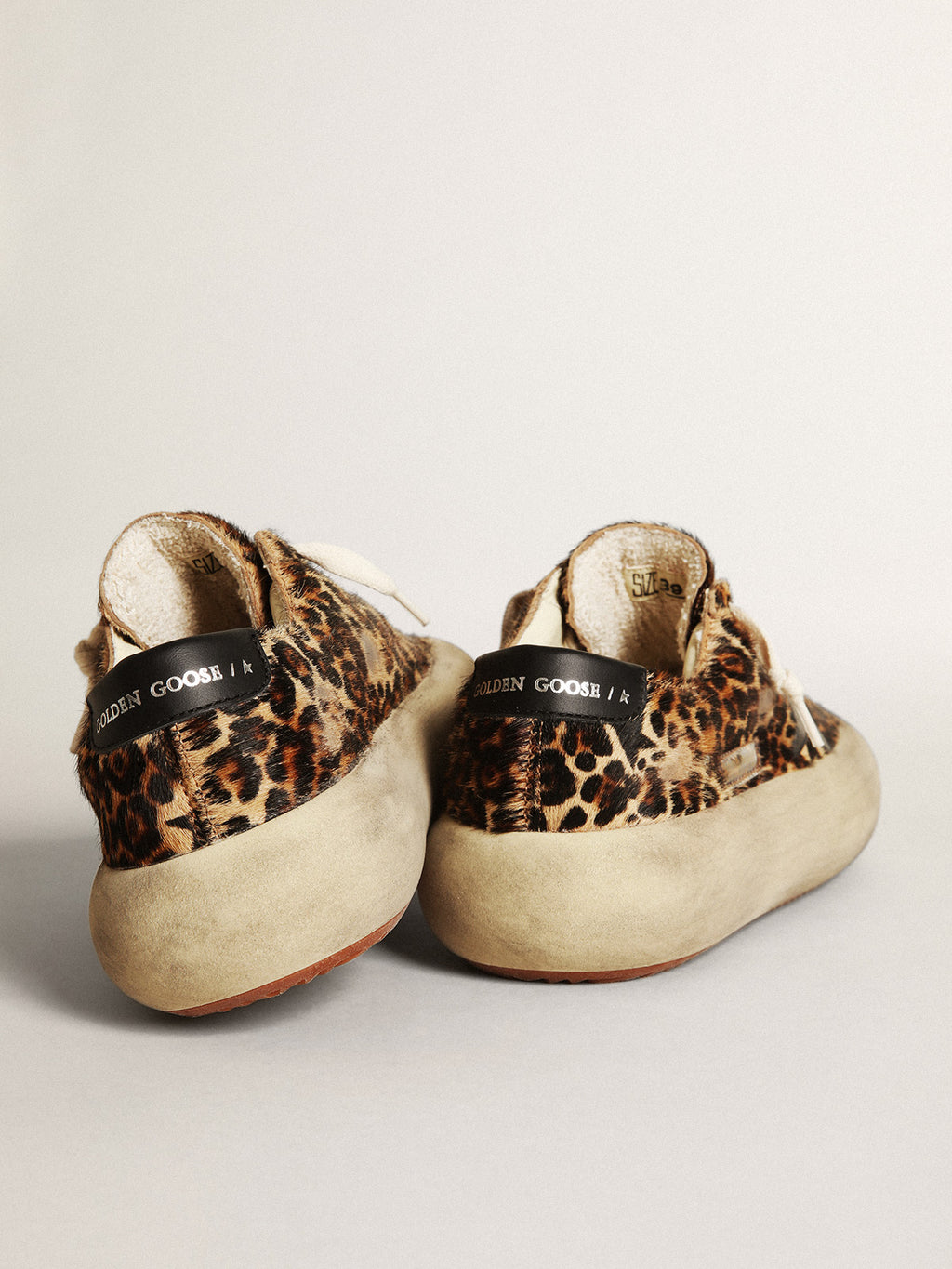 Women's Space-Star in leopard print pony skin with black star| Golden Goose