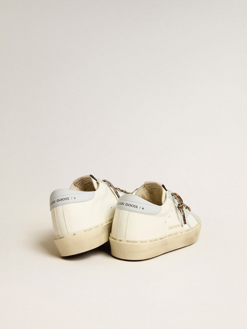 Hi Star LTD in leather with light blue leather star and heel tab| Golden Goose