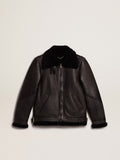 Black sheepskin jacket| Golden Goose