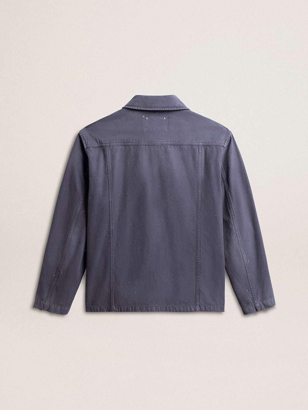 Men's blue jacket in denim cotton with distressed treatment| Golden Goose