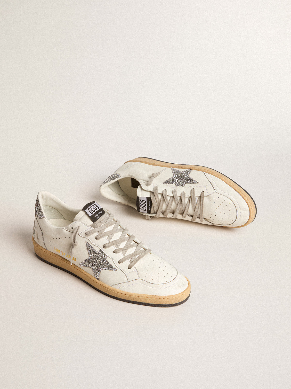 Men's Ball Star Wishes in nappa leather with glitter star and heel tab| Golden Goose