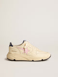 Women's Running Sole in nappa leather with pink leather star and blue leather heel tab| Golden Goose