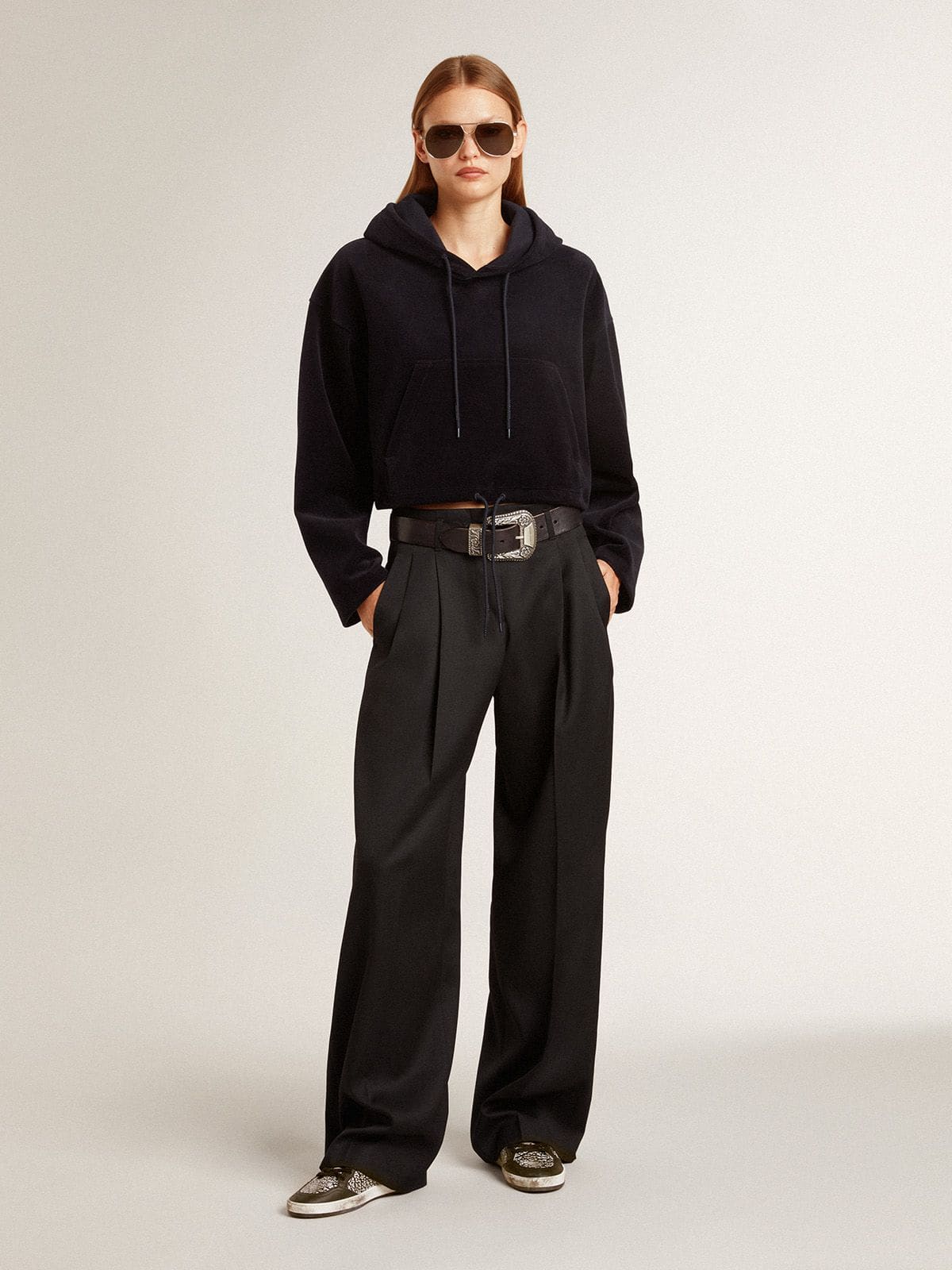 Women's Ball Star in elephant-print leather with black leather star| Golden Goose