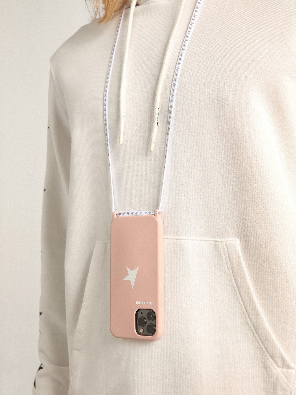 Cover for iPhone 12 and 12 Pro light pink with white logo| Golden Goose