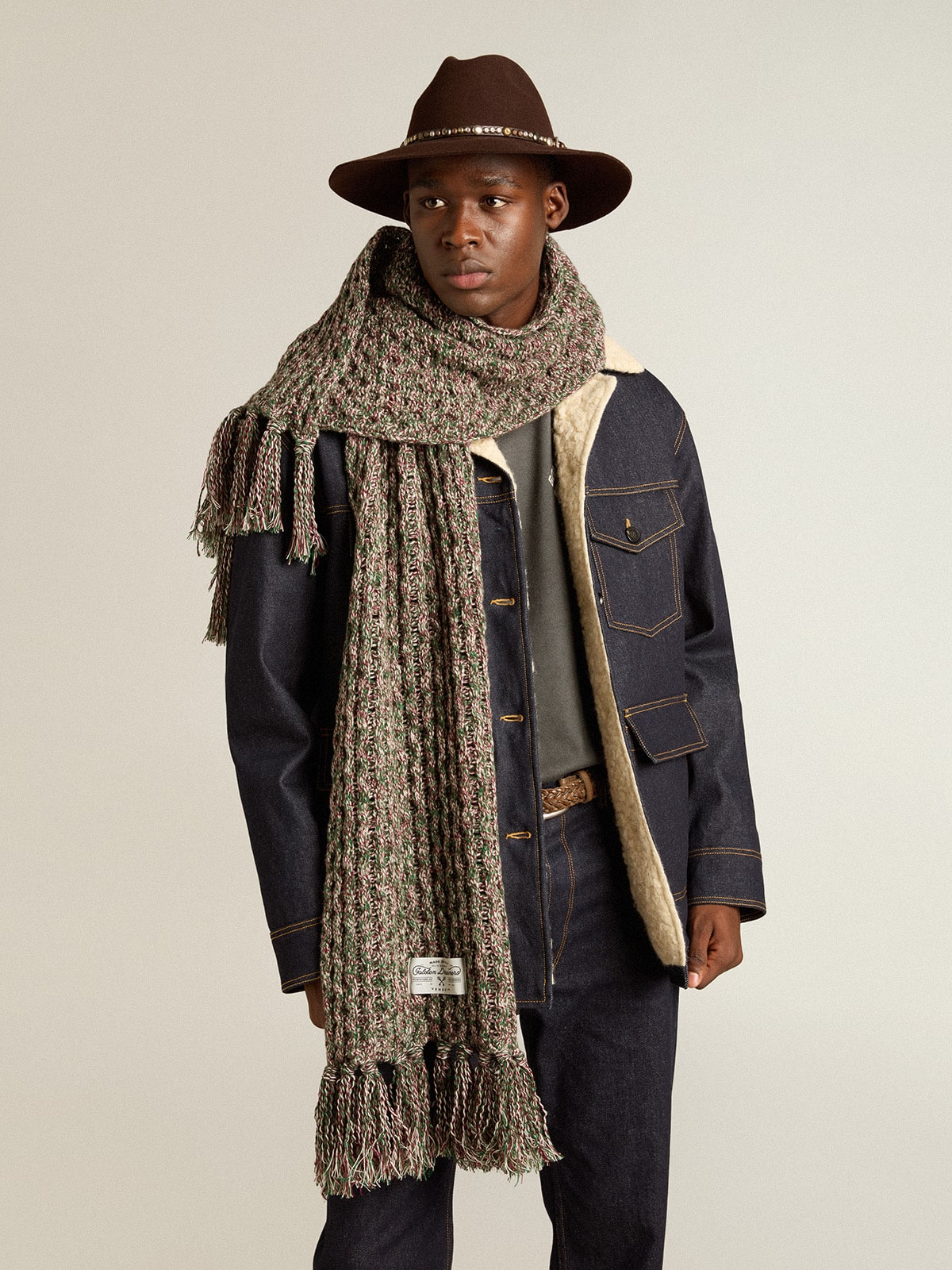 Multicolored wool scarf| Golden Goose