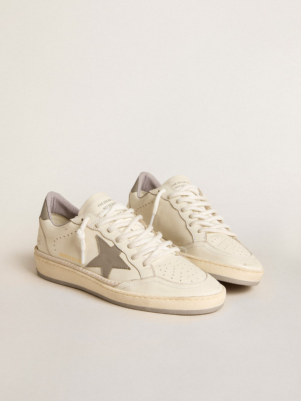 Women's Ball Star LTD with gray leather star and heel tab and stitching| Golden Goose