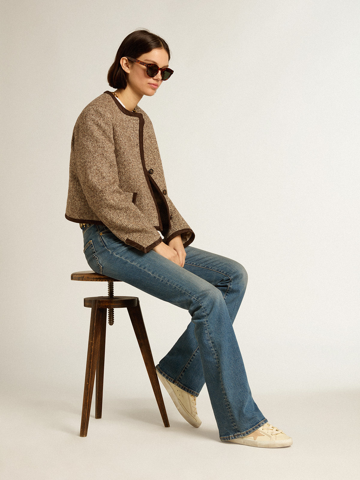 Women's Super-Star LTD in nappa with suede star and heel tab| Golden Goose