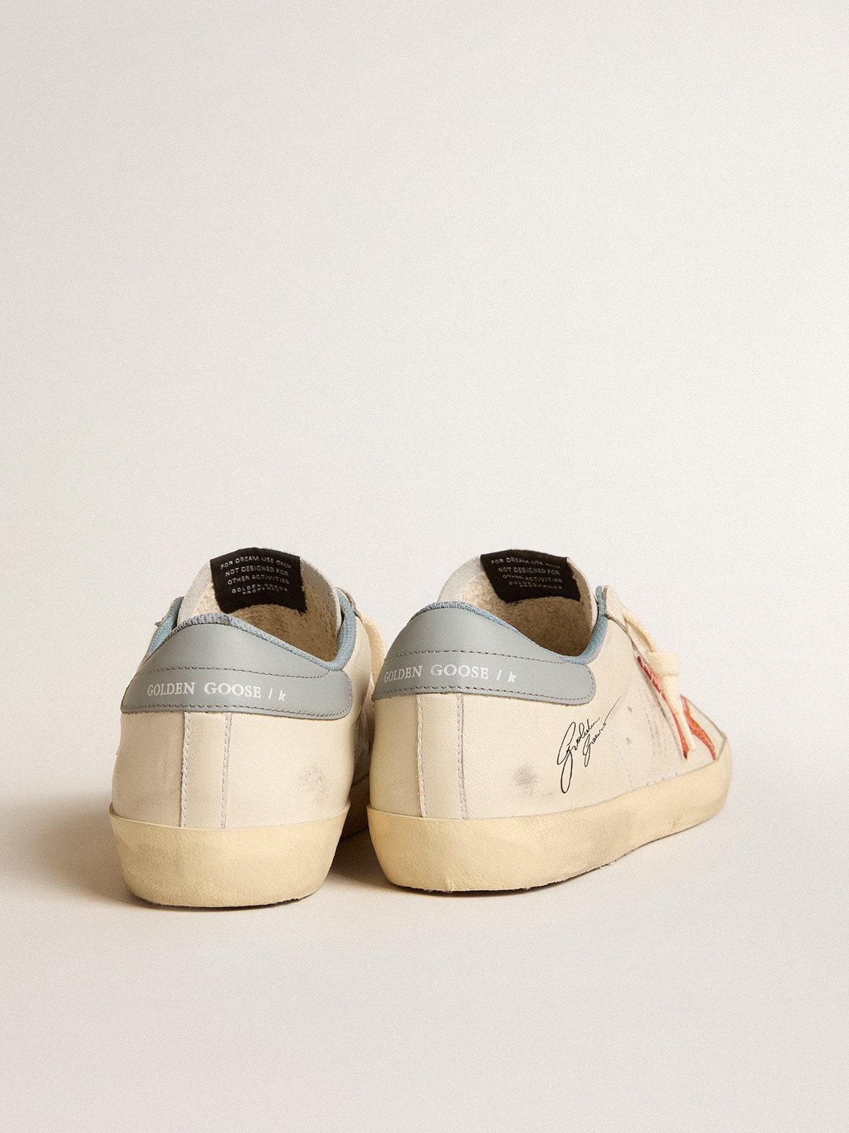 Men's Super-Star with crocodile-print star and silver-blue heel tab| Golden Goose