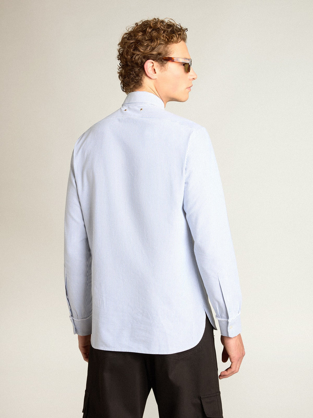 Men's shirt with narrow stripes| Golden Goose