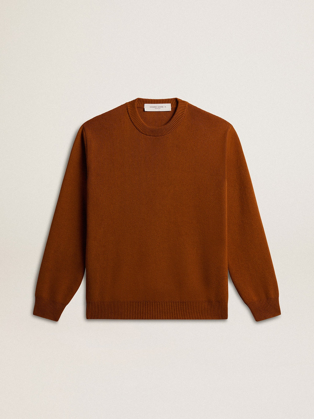 Men's crew-neck sweater with logo on the back| Golden Goose
