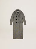Women's long grey wool coat| Golden Goose