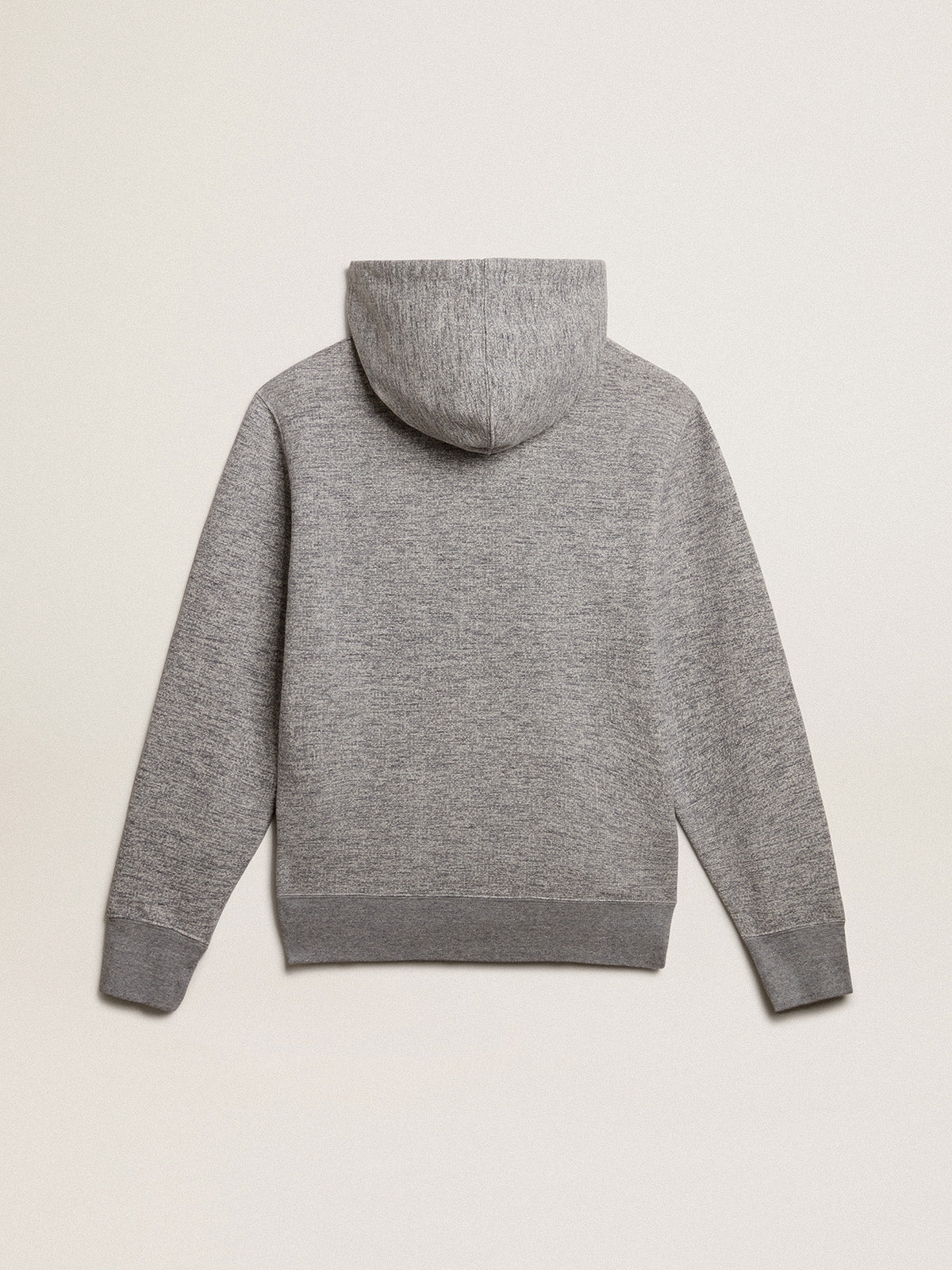 Gray hooded sweatshirt with front pocket| Golden Goose