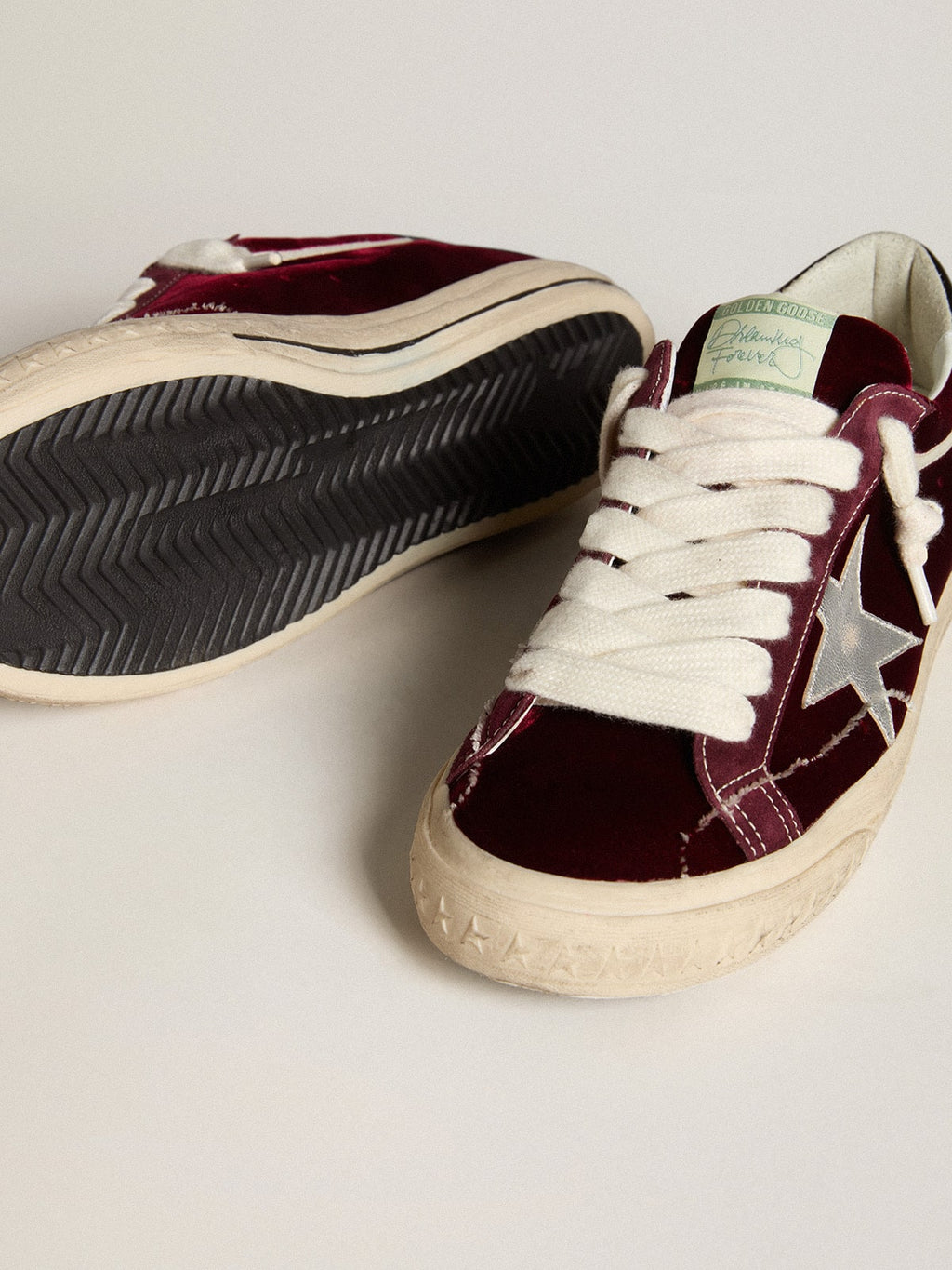 Men's Super-Star LTD in velvet with metallic leather star and heel tab| Golden Goose