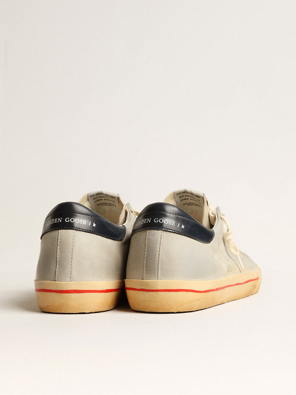 Super-Star in gray nubuck with perforated star and blue heel tab| Golden Goose
