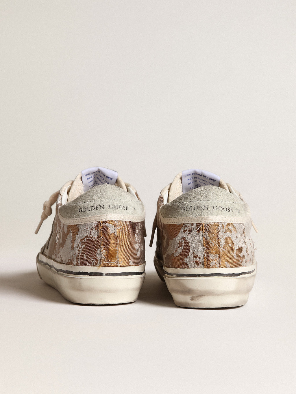 Hi Star in bronze jacquard fabric with ice-gray suede star| Golden Goose