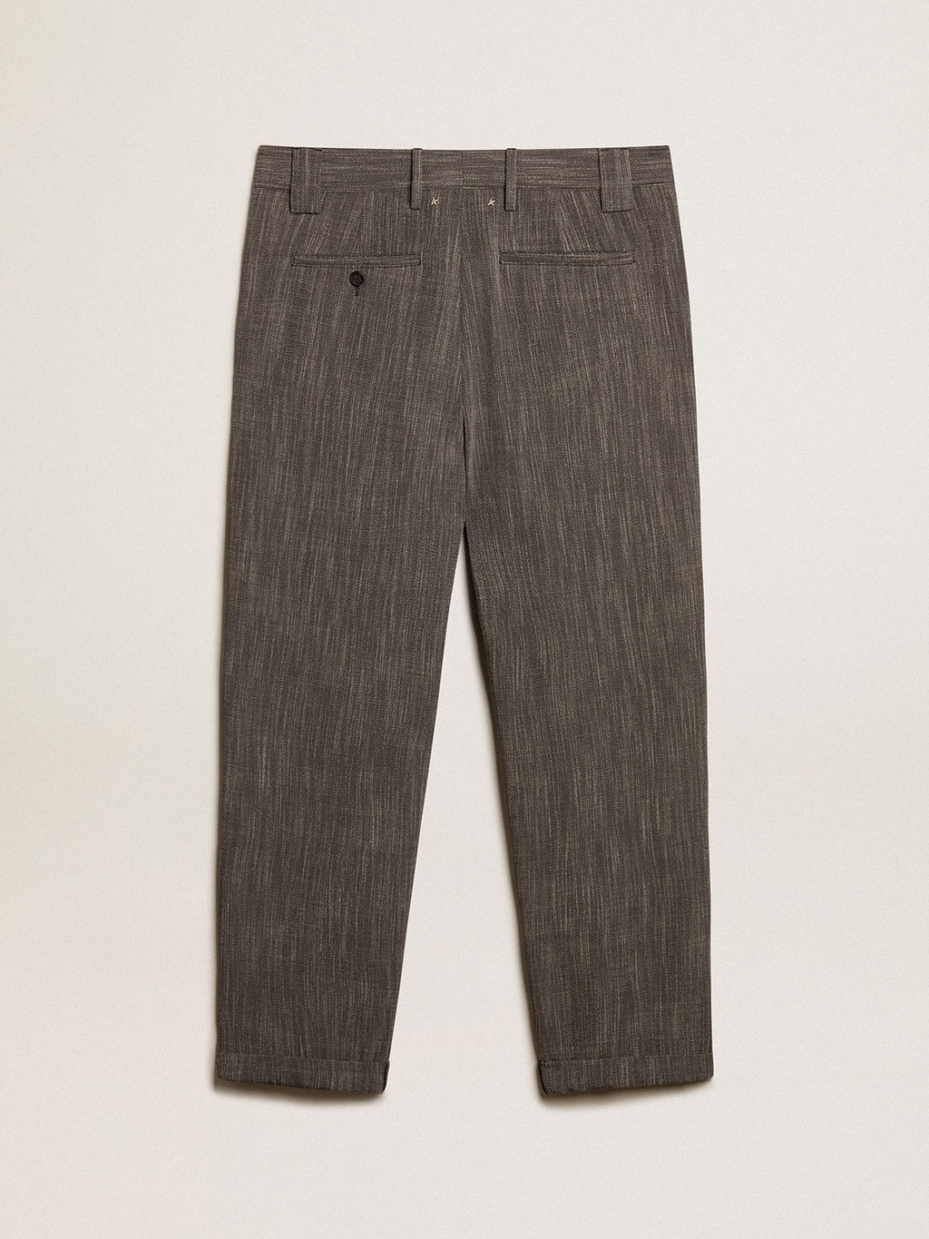 Men's chinos in gray melange wool blend