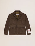 Men's safari jacket in military green canvas| Golden Goose