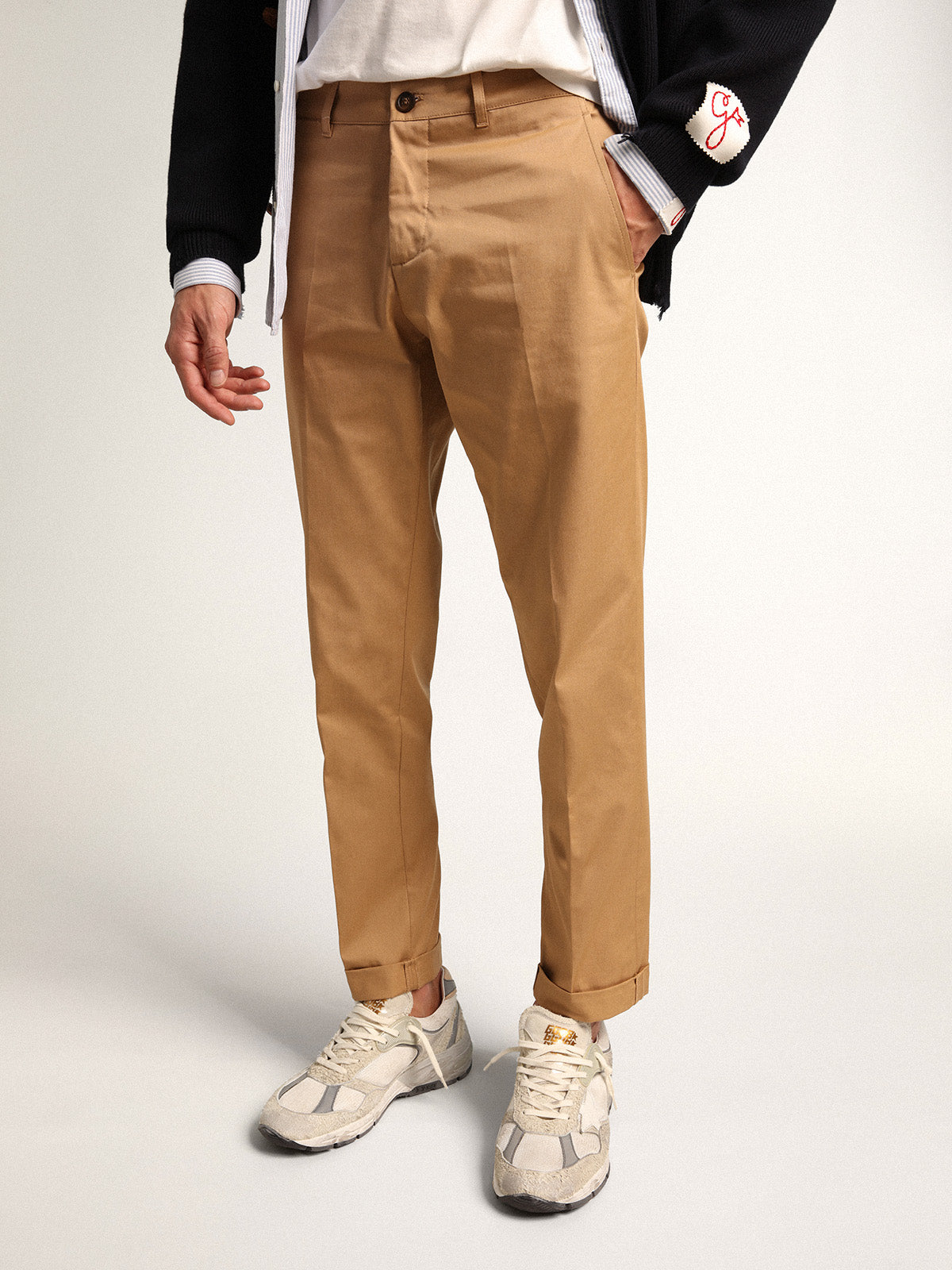 Men's Dad-Star in white and gray suede and white leather star| Golden Goose