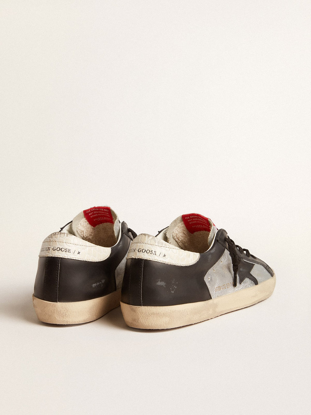 Super-Star LTD in metallic leather with black leather star and inserts| Golden Goose