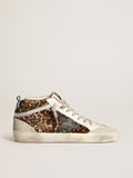 Women's Mid Star in leopard print pony skin with black star| Golden Goose