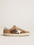 Super-Star LTD in brown leather and tobacco suede with white star| Golden Goose